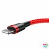 Kép 4/7 - Baseus Cafule 2.4A Lightning USB-kábel 0.5m (piros)