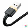 Kép 5/10 - USB Lightning Baseus Cafule 1,5A 2 m-es kábel (arany-fekete)