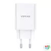 Kép 2/5 - Vipfan E03 hálózati töltő, 1x USB, 18W, QC 3.0 + Lightning kábel (fehér)