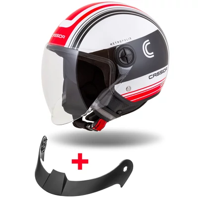 Cassida Handy Metropolis Safety, black/white/red 2025 bukósisak