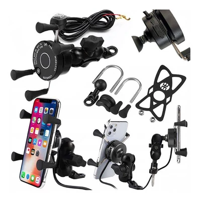 FreedConn X motoros telefontartó, wireless töltéssel, USB aljzattal, kormányra és csavar rögzítéssel MC7W