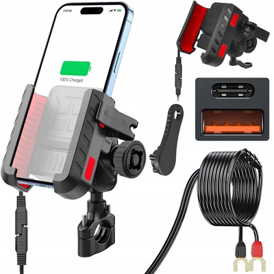 FreedConn MC41 motoros telefontartó, töltő 36 W gyorstöltés QC 3.0 + USB-C