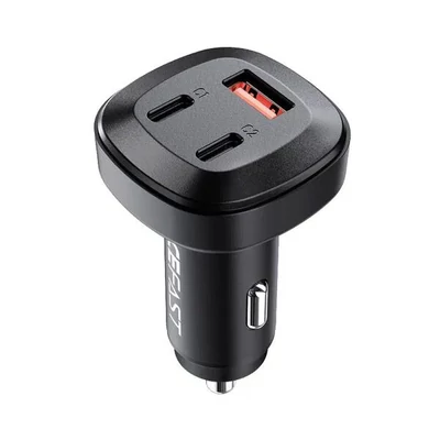 Acefast B3 autós töltő USB-A + 2 x Type C, QC4, PD66W, fekete