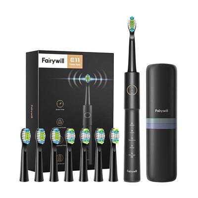 FairyWill FW-E11 szónikus fogkefe fejkészlettel és tokkal, fekete