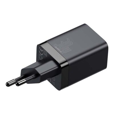 Baseus Super Si Pro gyorstöltő USB + USB-C 30W (fekete)