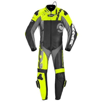 Spidi DP-PROGRESSIVE PERFORATED PRO, egyrészes motoros versenyruha 54, black/yellow fluo/white/grey