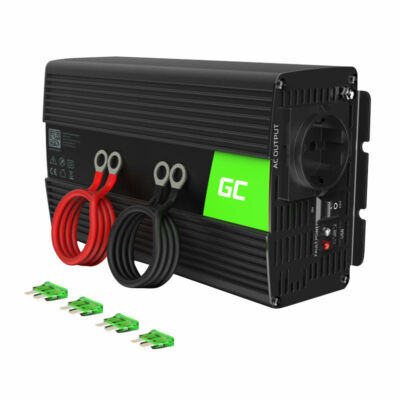 Green Cell INV08 12V to 230V Car inverter, feszültség átalakító 1000W/2000W
