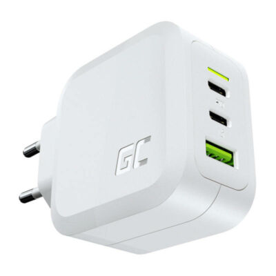 Green Cell GC PowerGaN töltőadapter, 65 W, 2x USB-C, 1x USB-A,Quick Charge 3.0, fehér