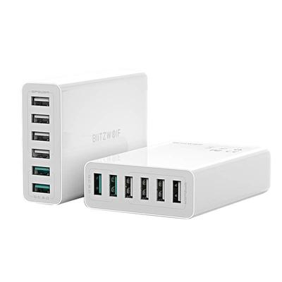 Blitzwolf BW-S15, 6x USB töltő QC 3.0, 60W, fehér