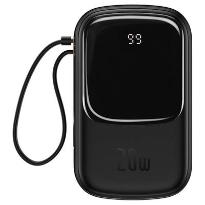 Baseus Qpow PRO Powerbank, lightning kábellel, 20000mAh, 20W (fekete)