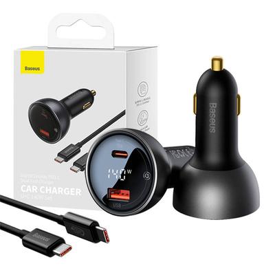 Baseus Superme szivargyújtós töltő , USB, USB-C, 140 W, fekete