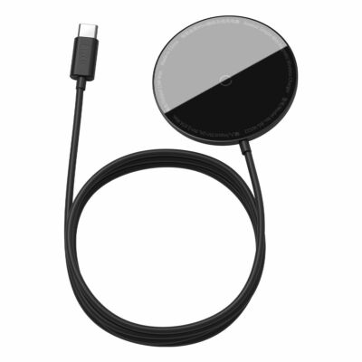 Baseus Simple Mini MagSafe indukciós töltő, mágnessel, 15W, fekete