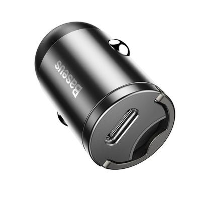 Baseus Tiny Star USB-C mini autós töltő, QC 4.0+, PD, 30W, szürke