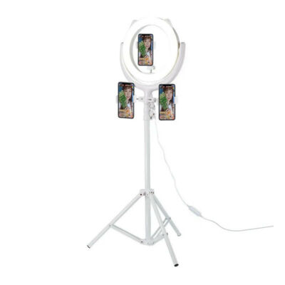 Remax selfie telefontartó. gyűrűs LED-fénnyel, fehér