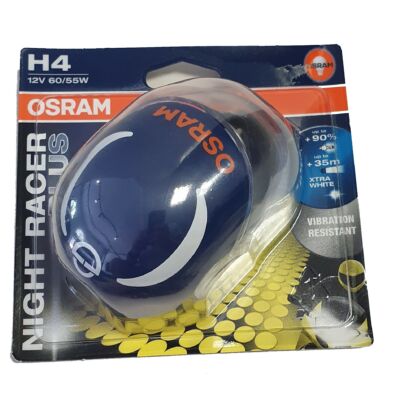 Osram Night Racer H4 +90%, extra white 1db