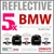 5DB Piros fényvisszaverő BMW sisak matrica R1200 1150 F800 F650 F700 GSA