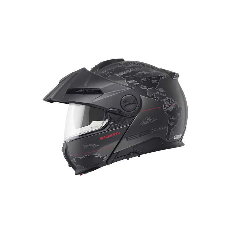 Schuberth Helmet E2 Atlas matt black/red Flip-Up bukósisak