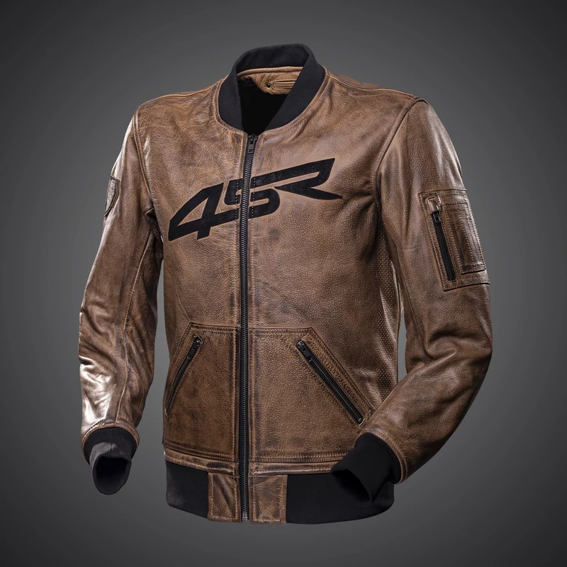 4SR Bomber Brown Patina motoros bőrkabát