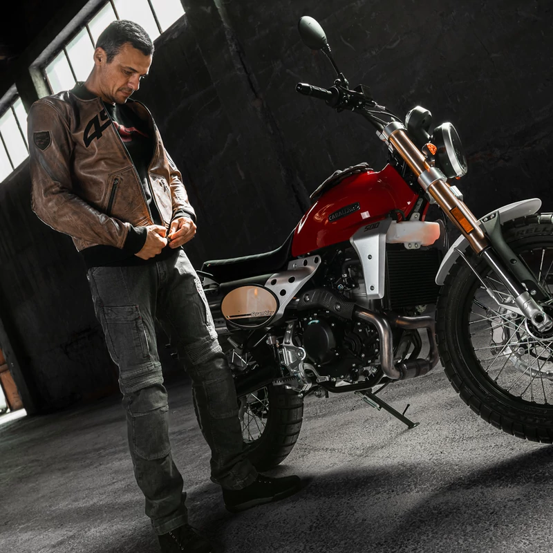 4SR Bomber Brown Patina motoros bőrkabát
