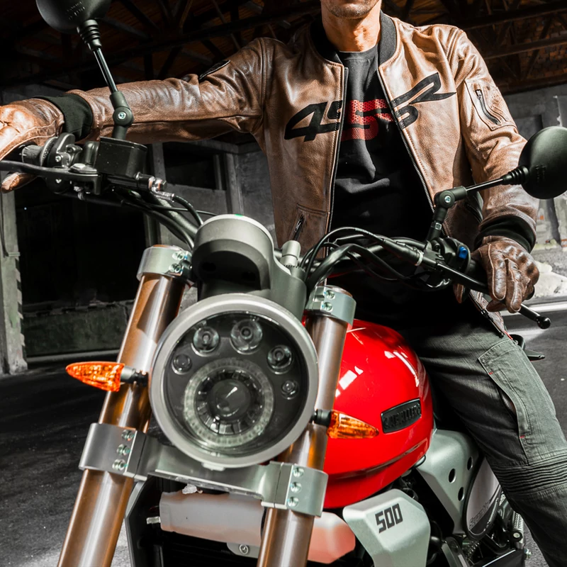 4SR Bomber Brown Patina motoros bőrkabát