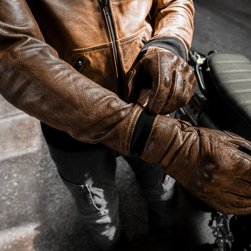 4SR Bomber Brown Patina motoros bőrkabát