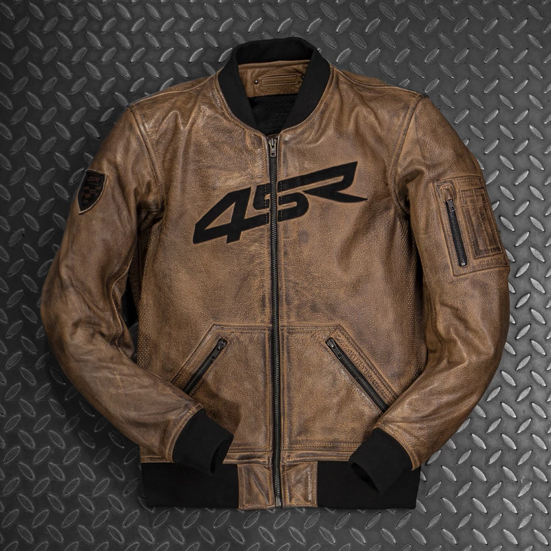 4SR Bomber Brown Patina motoros bőrkabát