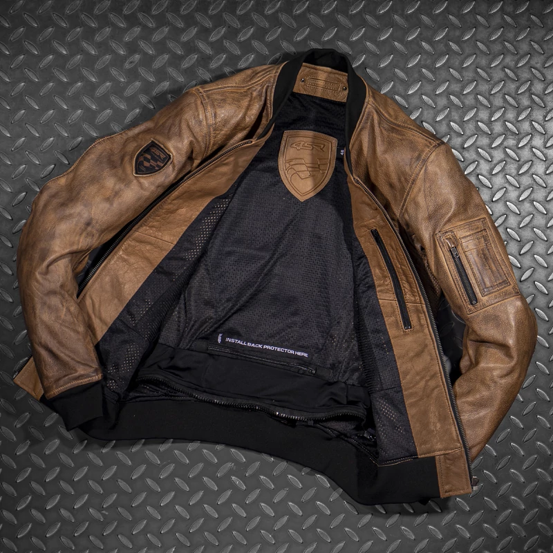 4SR Bomber Brown Patina motoros bőrkabát