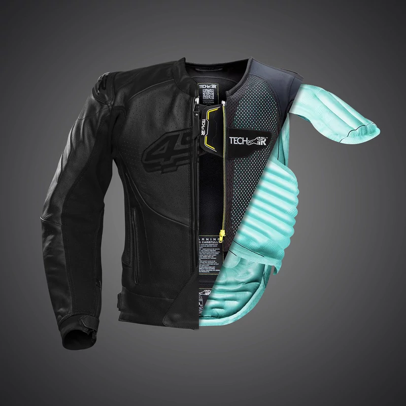 4SR Club Sport Black Series AR Bőrkabát, légzság előkészített, (Airbag ready)