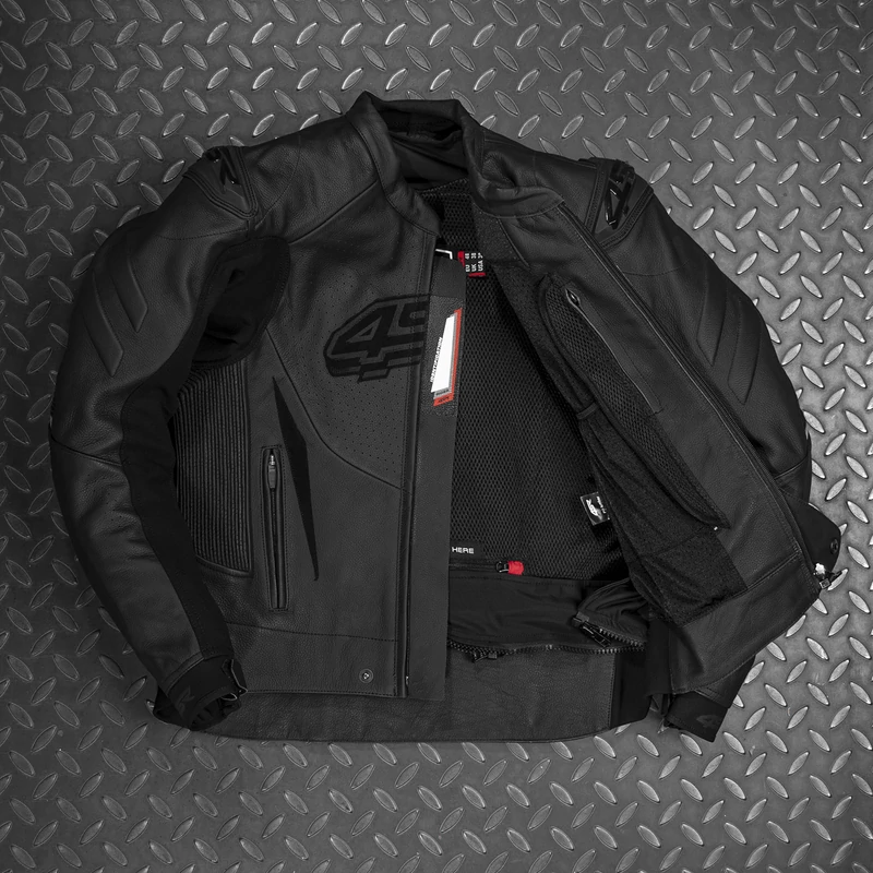 4SR Club Sport Black Series AR Bőrkabát, légzság előkészített, (Airbag ready)