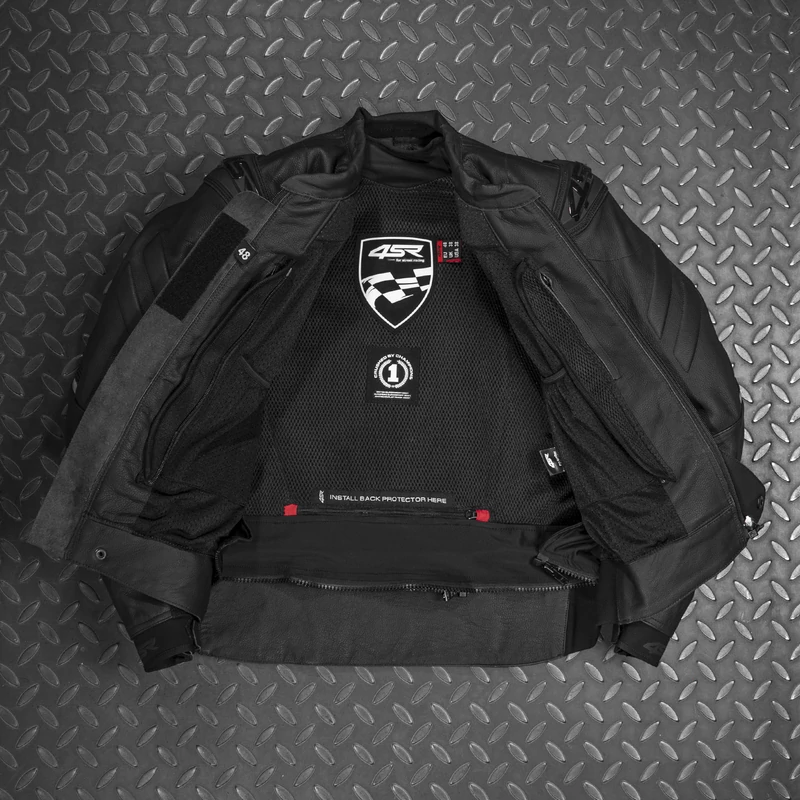 4SR Club Sport Black Series AR Bőrkabát, légzság előkészített, (Airbag ready)