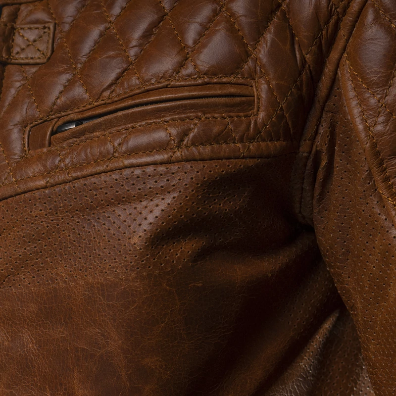4SR NEW Scrambler II Cognac Motoros Bőrkabát