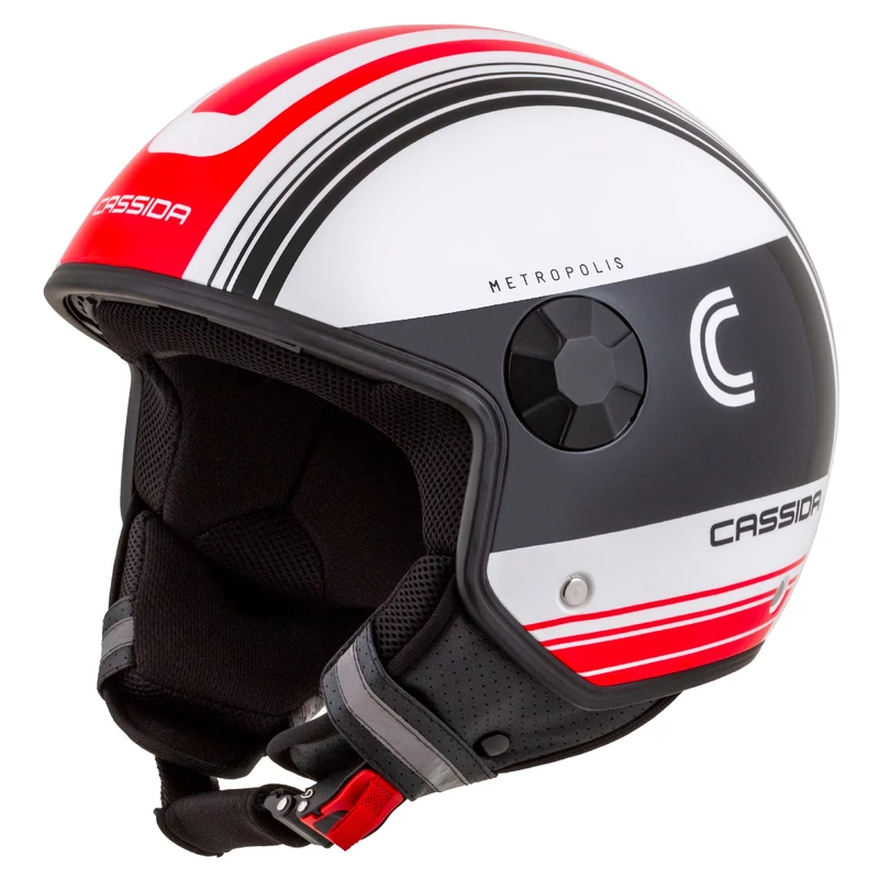 Cassida Handy Metropolis Safety, black/white/red 2025 bukósisak