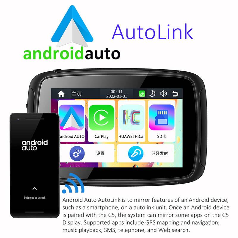 FreedConn C5 motoros Car Play, Android Auto Monitor, display