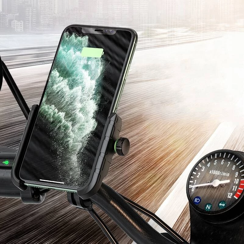 FreedConn kormányra vagy csavar alá rögzíthető motoros telefontartó, USB aljzattal, MC10k-02