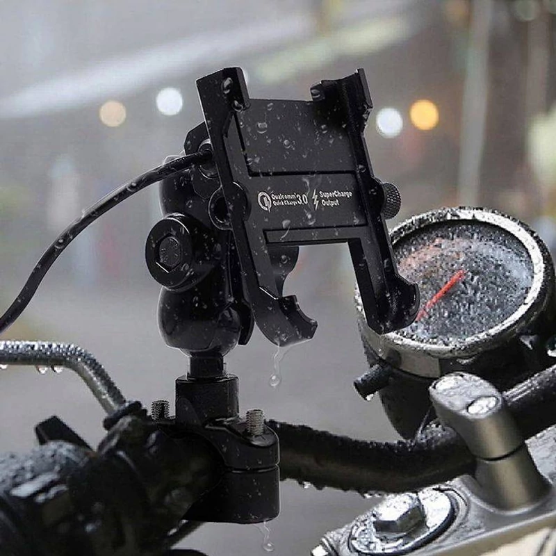 FreedConn kormányra vagy csavar alá rögzíthető motoros telefontartó, USB aljzattal, MC10N