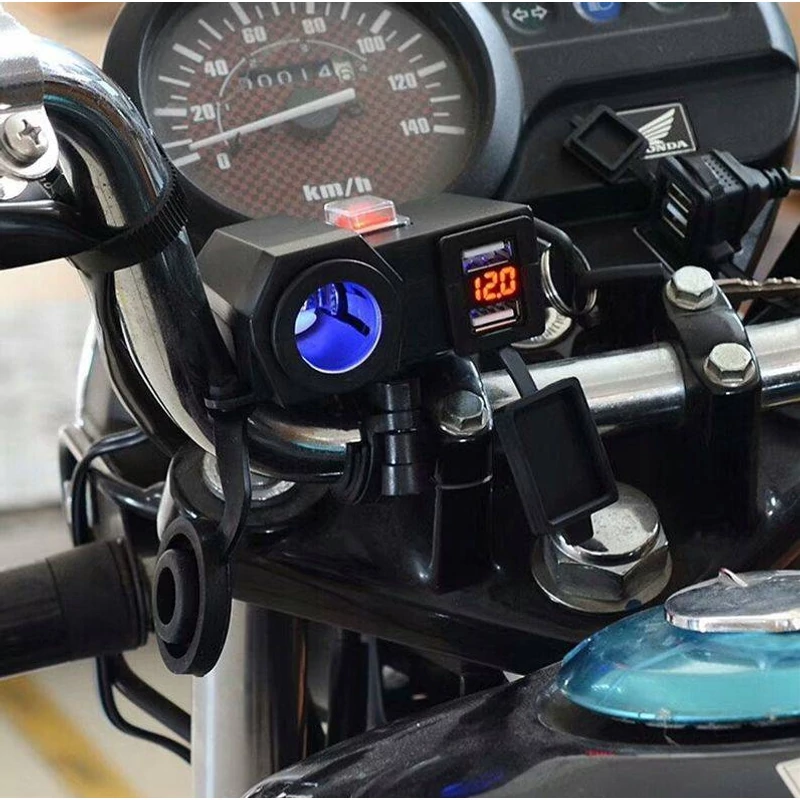 FreedConn motorkerékpárra szerelhető szivargyújtótöltő, 2 x USB QC3.0, MC1V