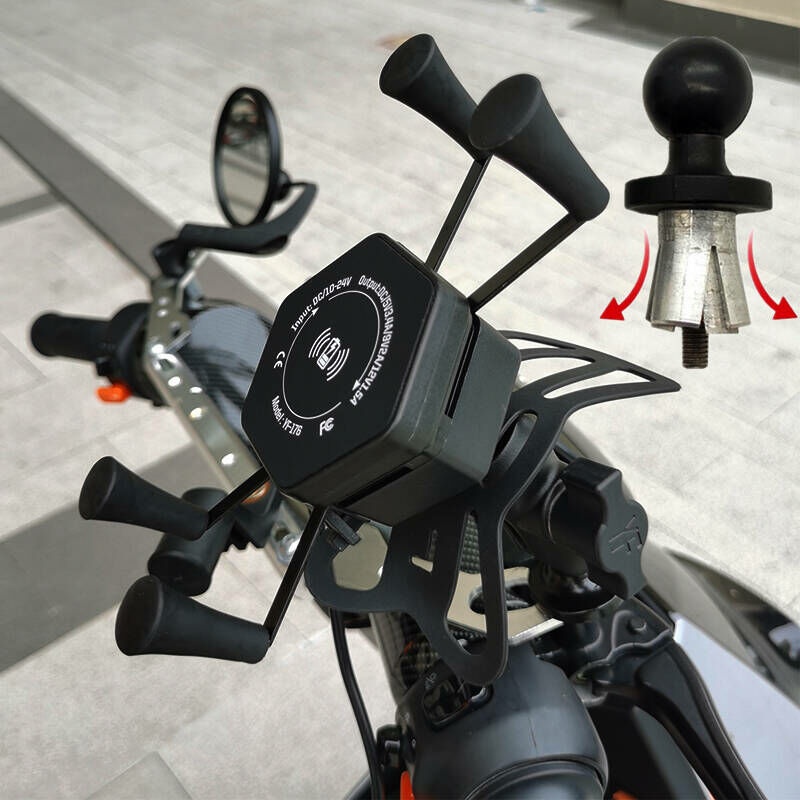 FreedConn MC20W-03 motorkerékpár-tartó, 15W-os induktív töltéssel, kormányközépbe rögzíthető
