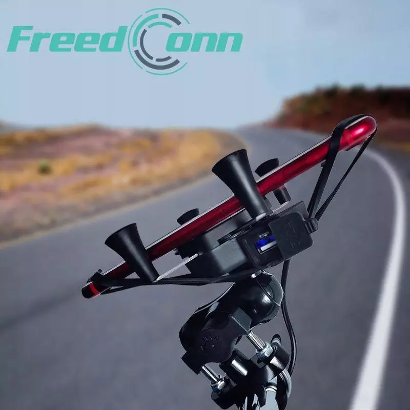 FreedConn kormányra szerelhető motoros telefontartó, USB aljzattal, MC7HR