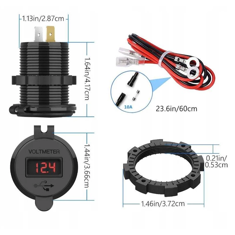 Freedconn vízálló gyorstöltő motorhoz, rollerhez, quadhoz, motorcsónakhoz, MC3084G, 2x USB QC3.0