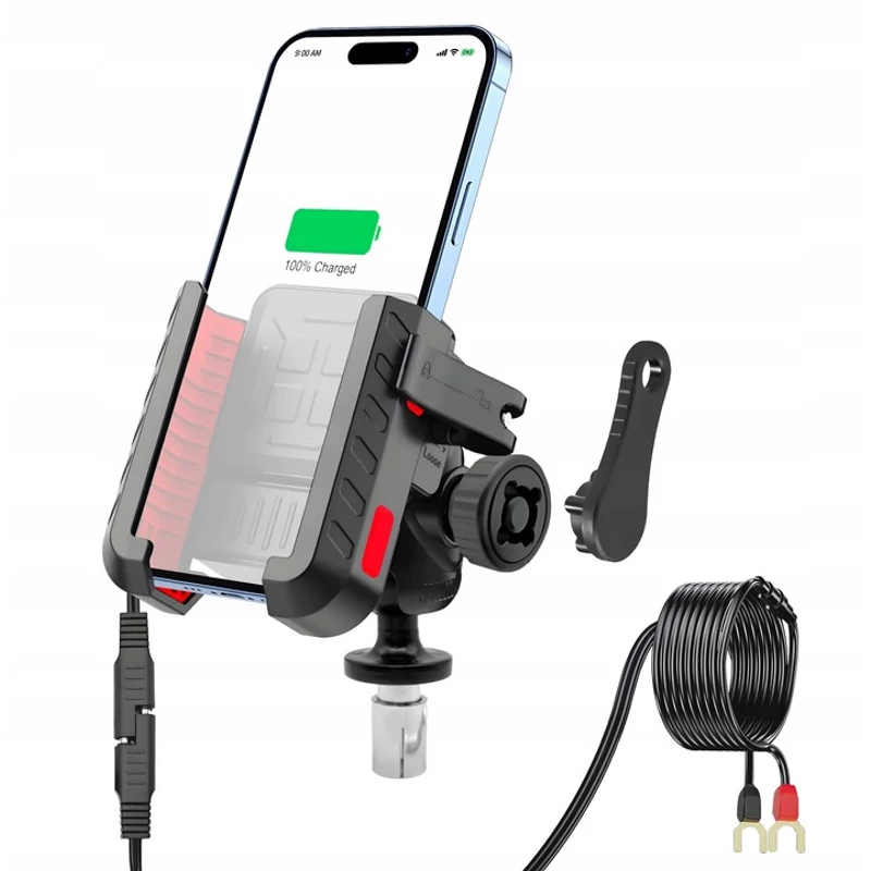 FreedConn MC41-03 motoros telefontartó, töltő 36 W gyorstöltés QC 3.0 + USB-C