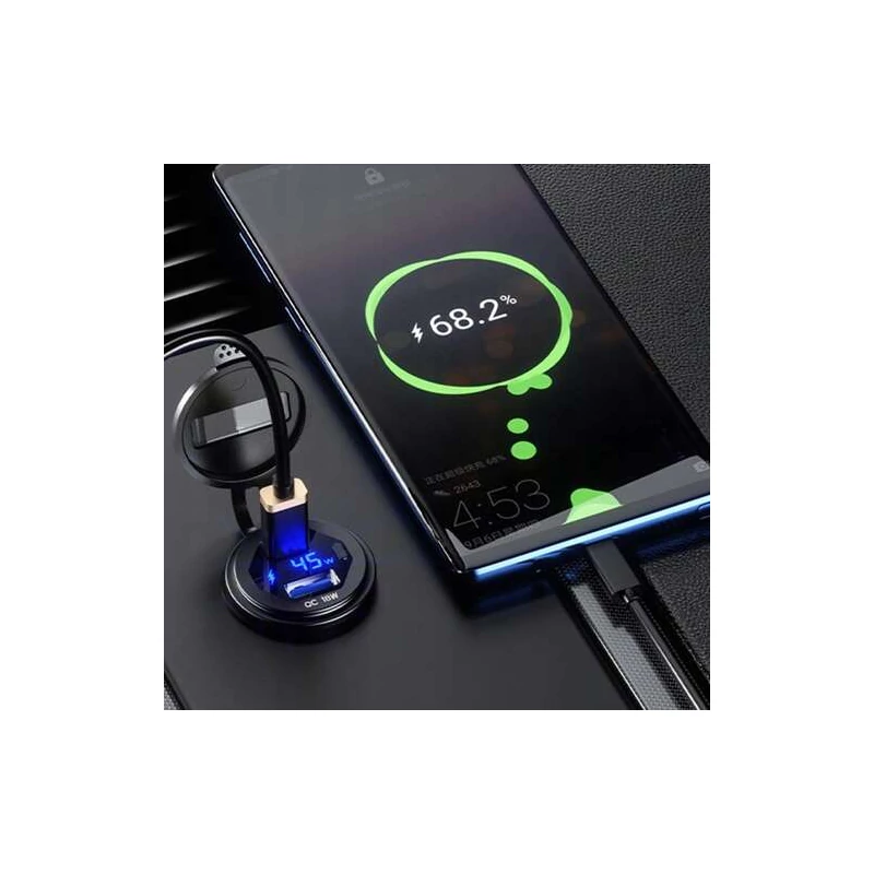 FreedConn vízálló gyorstöltő, USB + USB-C, 45W, MC3092