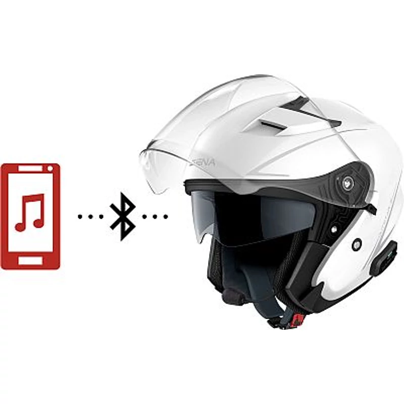 Sena OUTSTAR nyitott bukósisak Bluetooth kommunikációval, fényes fehér