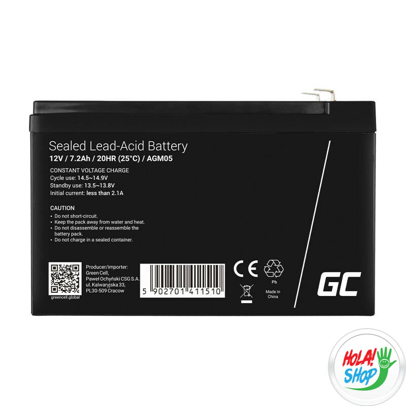 Rechargeable battery AGM 12V 7.2Ah Maintenancefree for UPS ALARM