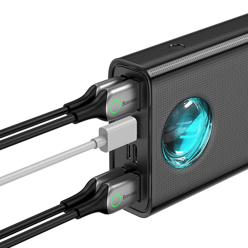 Baseus Amblight Powerbank 30000mAh, 4xUSB, USB-C, 65W (fekete)