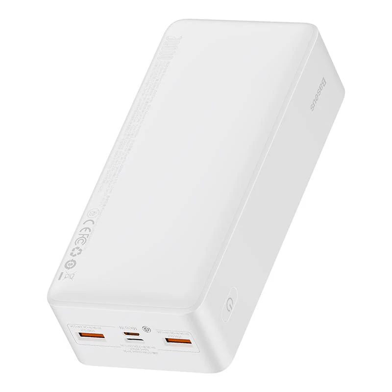 Baseus Bipow Powerbank, 30000mAh, 20W (fehér)