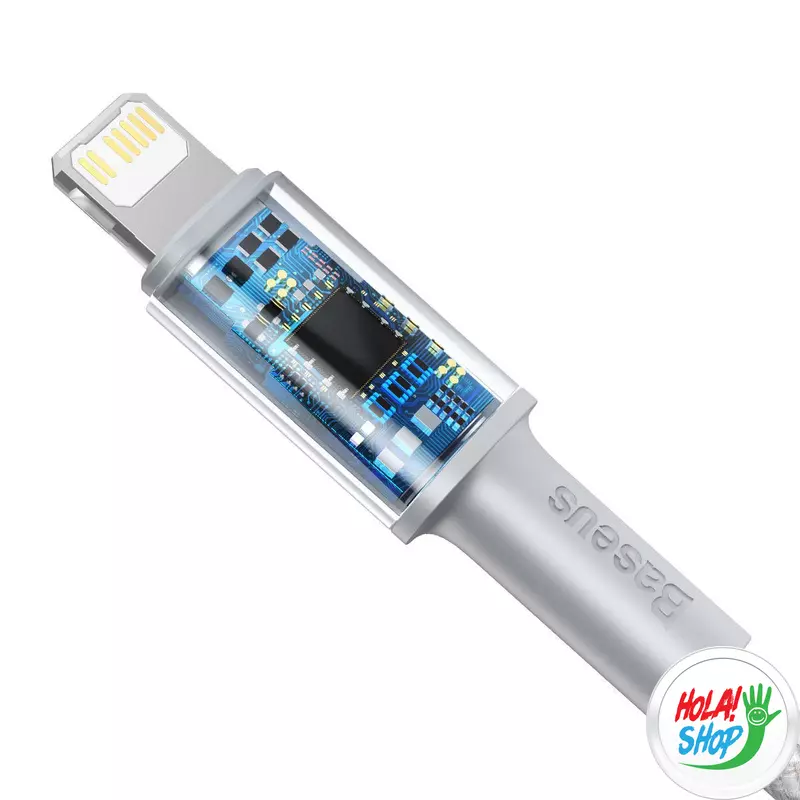 USB-C kábel Lightning Baseushoz, nagy sűrűségű fonott, 20 W, 5 A, PD, 1 m (fehér)