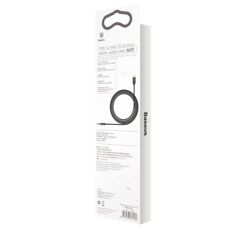 USB-C audiokábel 3,5 mm-es mini jack Baseus Yiven 1,2 m-es (fekete)