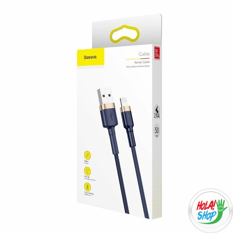 USB Lightning Baseus Cafule 2,4A 1 m-es kábel (arany-sötétkék)