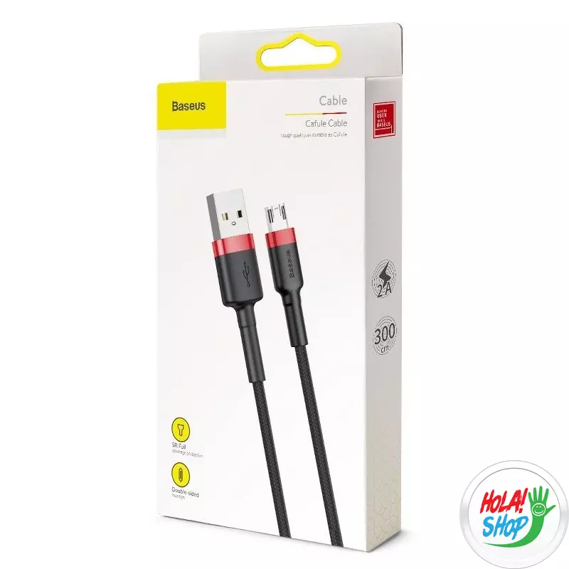 Baseus Cafule 2A 3 m USB-Micro USB kábel (fekete és piros)