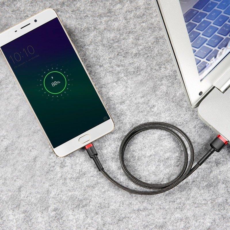 Baseus Cafule 2A 3 m USB-Micro USB kábel (fekete és piros)